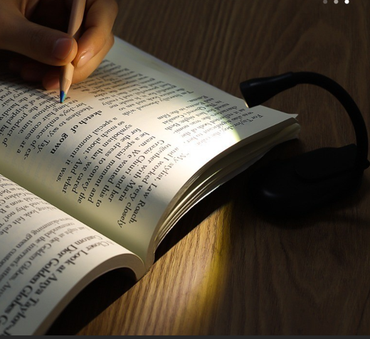 Iluminação LED para leitura, portátil, usb recarregável proteção para os olhos luz noturna mini 360 °