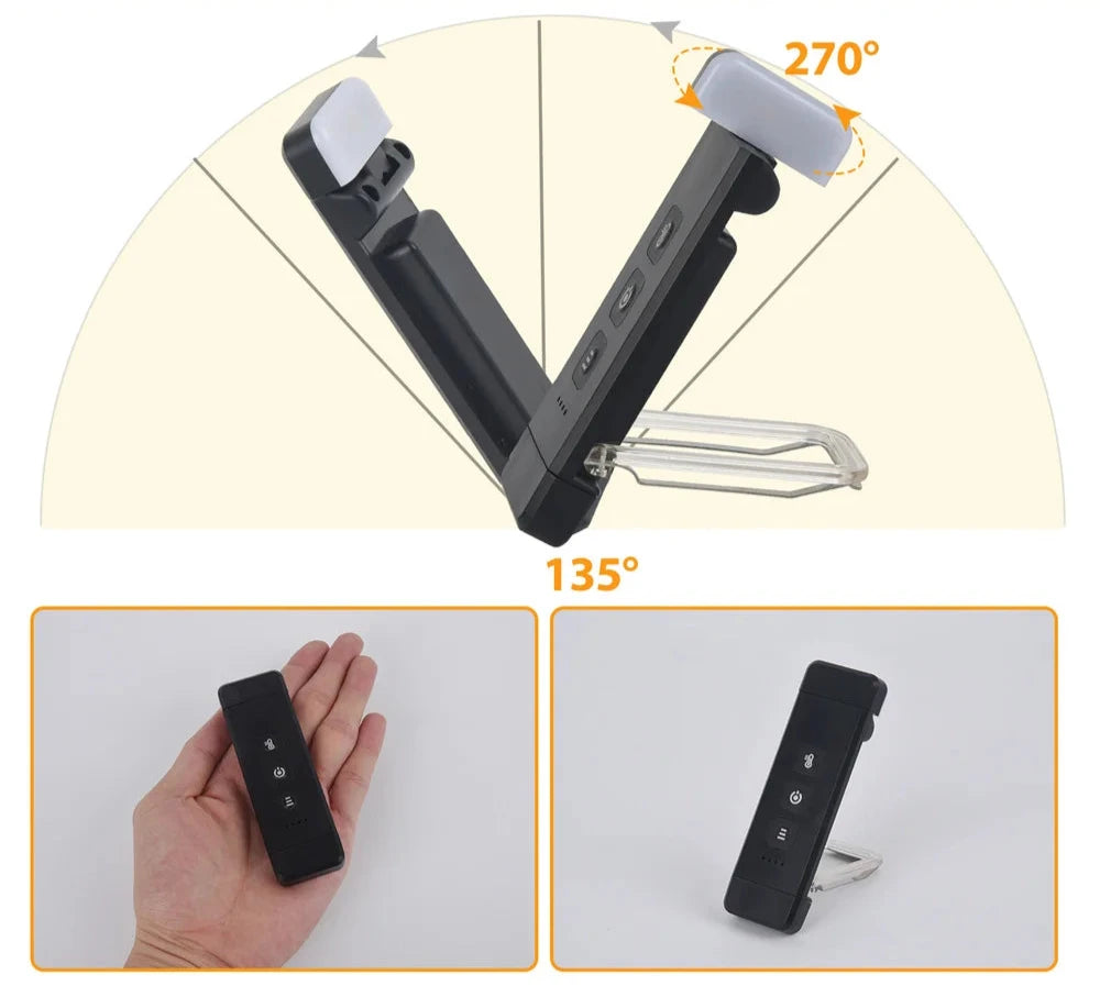 Clip marcador de pagina LED - USB recarregável luz de leitura, Mini LED luz de leitura, portátil cabeceira