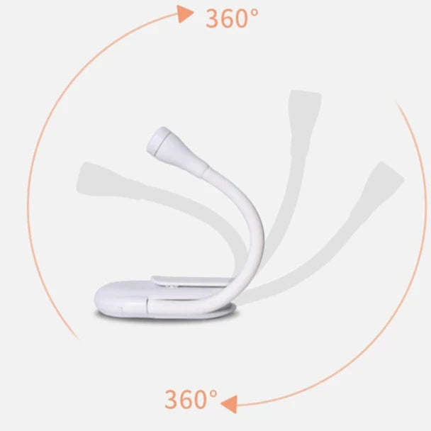 Iluminação LED para leitura, portátil, usb recarregável proteção para os olhos luz noturna mini 360 °