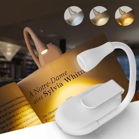 Iluminação LED para leitura, portátil, usb recarregável proteção para os olhos luz noturna mini 360 °